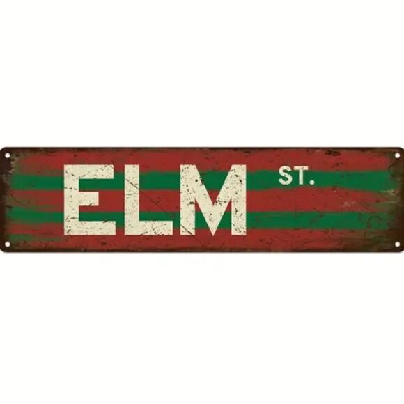 NEW Vintage Elm Street Metal Tin Sign - Halloween Haunt, scene, man cave, scary! - Picture 1 of 2